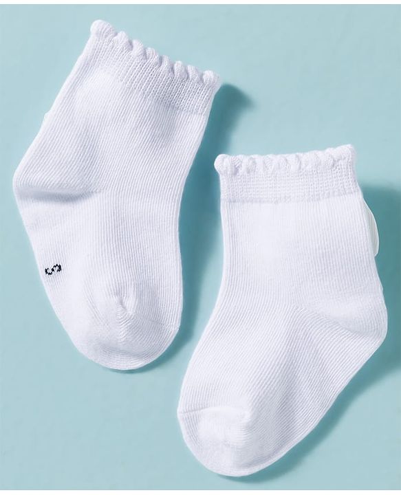 Cute Walk by Babyhug Non Terry Knit Ankle Length Solid Party Socks With Bow Applique Pack of 3 - Multicolor