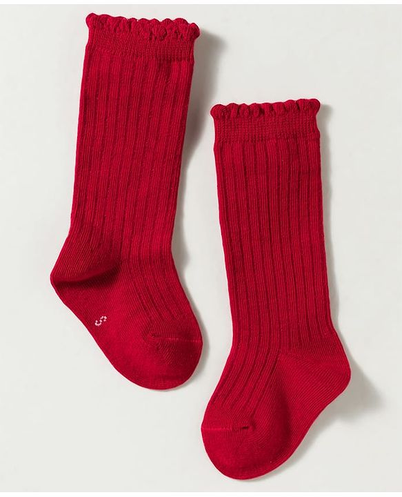 Cute Walk by Babyhug Non Terry Knit Calf Length Solid Party Socks with Bow Applique & Cable Knit Design - Pink