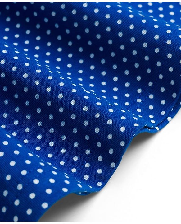 Babyhug Single Jersey Knit Sleeveless Frock with Polka Dots Print - Blue