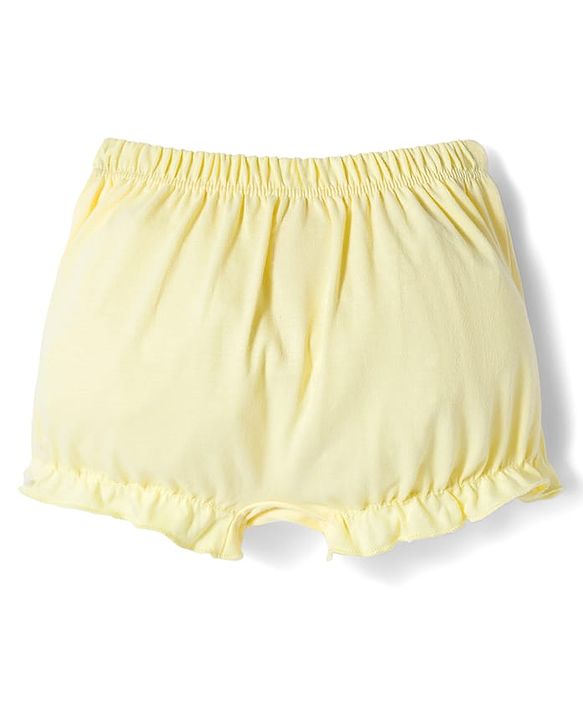 Babyhug 100% Cotton Knit Bloomers with Floral Print Pack of 3 - Yellow Purple & Pink