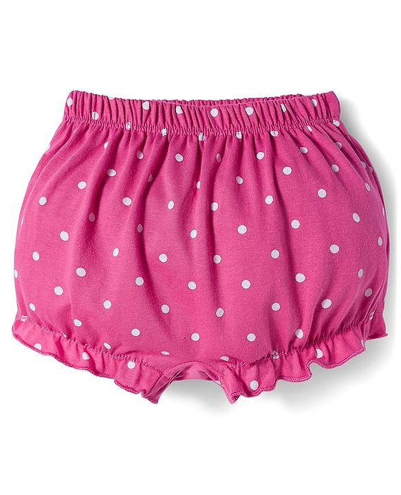 Babyhug 100% Cotton Knit Bloomers with Floral Print Pack of 3 - Yellow Purple & Pink