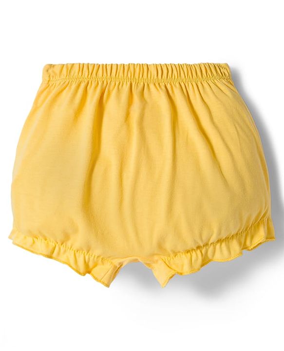 Babyhug 100% Cotton Knit Bloomers with Floral & Polka Dot Print Pack of 3 - Yellow Blue & Pink