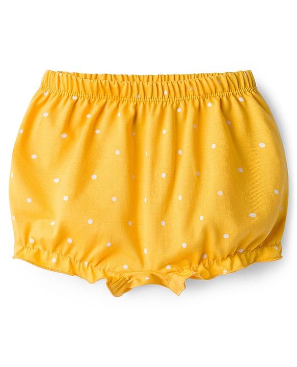 Babyhug 100% Cotton Single Jersey Knit Bloomers With Floral Print Pack Of 3 - Yellow Navy Blue & Pink
