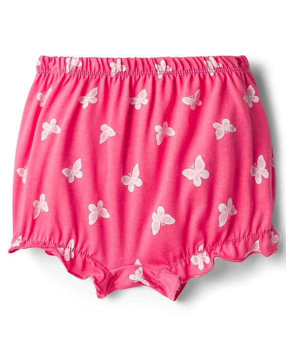 Babyhug 100% Cotton Single Jersey Knit Bloomers With Floral Print Pack Of 3 - Yellow Navy Blue & Pink