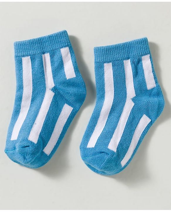 Cute Walk by Babyhug Non Terry Knit Ankle Length Anti Bacterial Striped & Designed Socks Pack of 3 - Multicolor