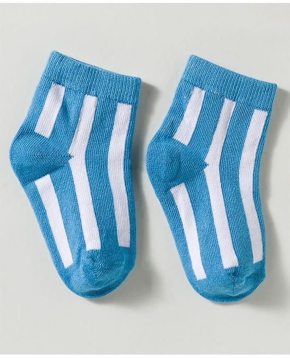 Cute Walk by Babyhug Non Terry Knit Ankle Length Anti Bacterial Striped & Designed Socks Pack of 3 - Multicolor
