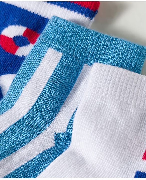 Cute Walk by Babyhug Non Terry Knit Ankle Length Anti Bacterial Striped & Designed Socks Pack of 3 - Multicolor