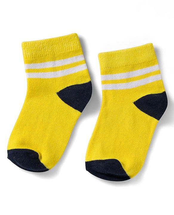 Cute Walk by Babyhug Non Terry Knit Ankle Length Anti Bacterial Socks With Stripes Pack of 5 - Multicolor