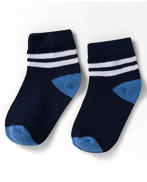 Cute Walk by Babyhug Non Terry Knit Ankle Length Anti Bacterial Socks With Stripes Pack of 5 - Multicolor