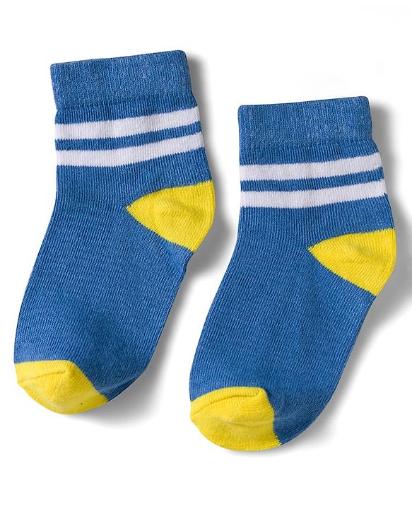 Cute Walk by Babyhug Non Terry Knit Ankle Length Anti Bacterial Socks With Stripes Pack of 5 - Multicolor
