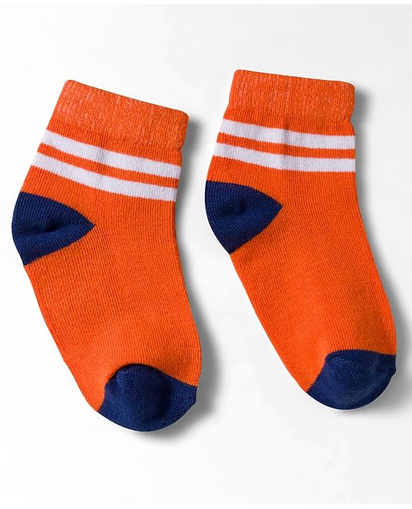 Cute Walk by Babyhug Non Terry Knit Ankle Length Anti Bacterial Socks With Stripes Pack of 5 - Multicolor