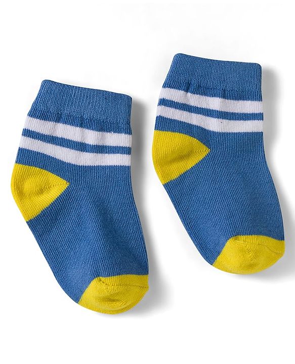 Cute Walk by Babyhug Non Terry Knit Ankle Length Anti Bacterial Socks With Stripes Pack of 5 - Multicolor