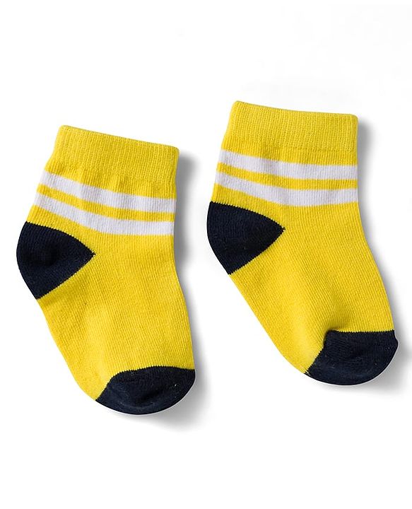 Cute Walk by Babyhug Non Terry Knit Ankle Length Anti Bacterial Socks With Stripes Pack of 5 - Multicolor
