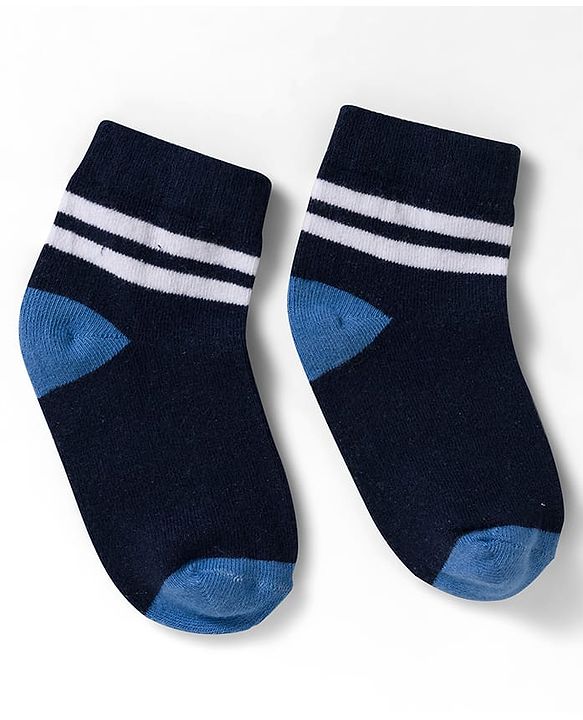Cute Walk by Babyhug Non Terry Knit Ankle Length Anti Bacterial Socks With Stripes Pack of 5 - Multicolor