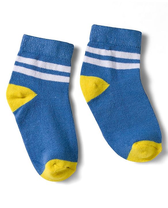 Cute Walk by Babyhug Non Terry Knit Ankle Length Anti Bacterial Socks With Stripes Pack of 5 - Multicolor