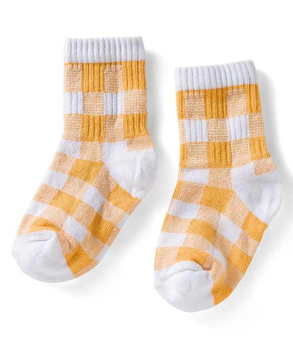 Cute Walk by Babyhug Ankle Length Anti Bacterial Socks with Fruits Design Pack of 5 - Golden & White