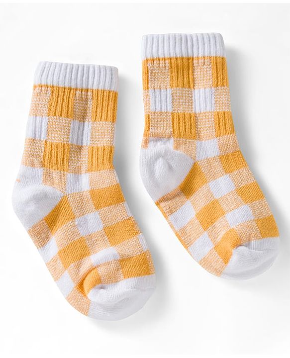 Cute Walk by Babyhug Ankle Length Anti Bacterial Socks with Fruits Design Pack of 5 - Golden & White
