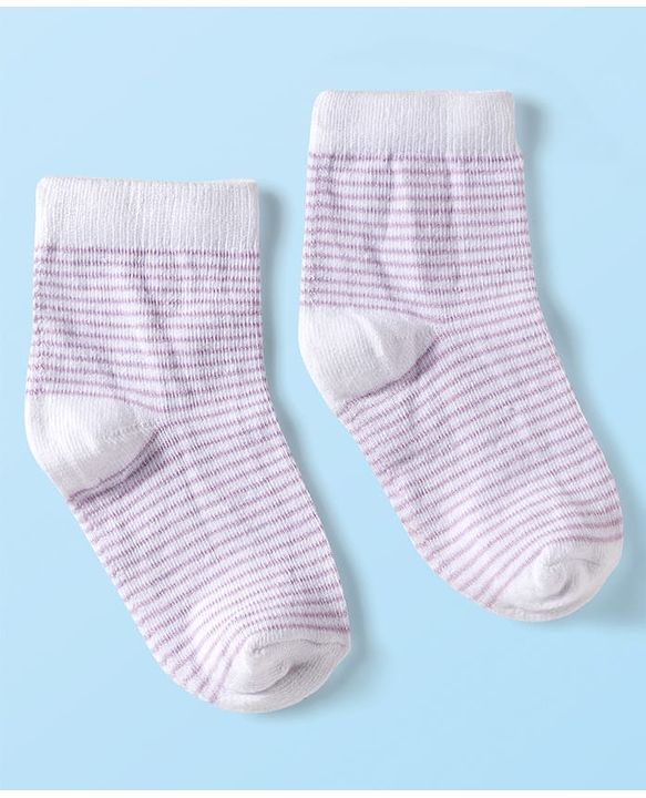 Cute Walk by Babyhug Ankle Length Anti-Bacterial Striped Socks with Polka Dot & Star Design Pack of 5 - Multicolor