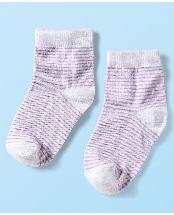 Cute Walk by Babyhug Ankle Length Anti-Bacterial Striped Socks with Polka Dot & Star Design Pack of 5 - Multicolor