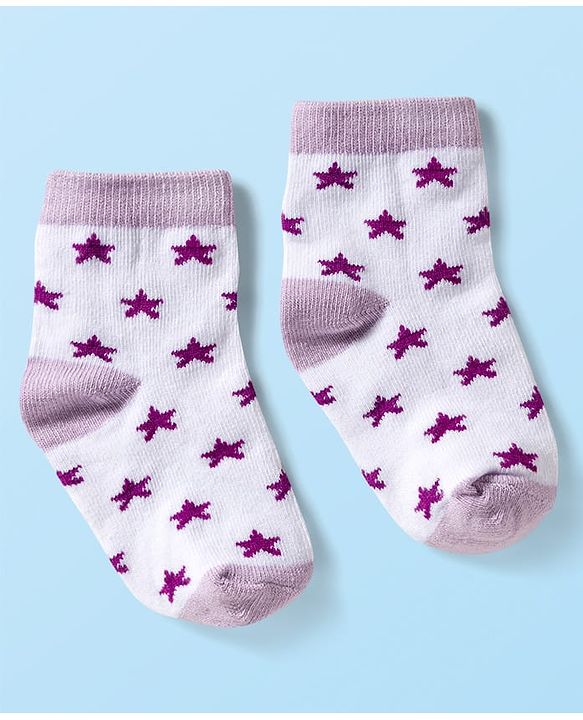 Cute Walk by Babyhug Ankle Length Anti-Bacterial Striped Socks with Polka Dot & Star Design Pack of 5 - Multicolor