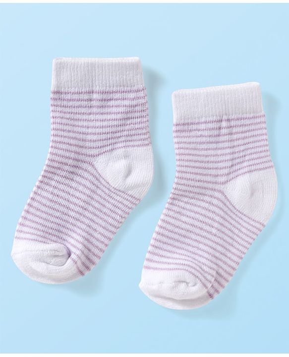 Cute Walk by Babyhug Ankle Length Anti-Bacterial Striped Socks with Polka Dot & Star Design Pack of 5 - Multicolor