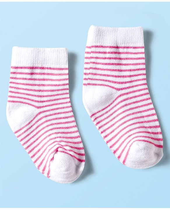 Cute Walk by Babyhug Ankle Length Anti-Bacterial Striped Socks with Star Design Pack of 5 - Multicolor