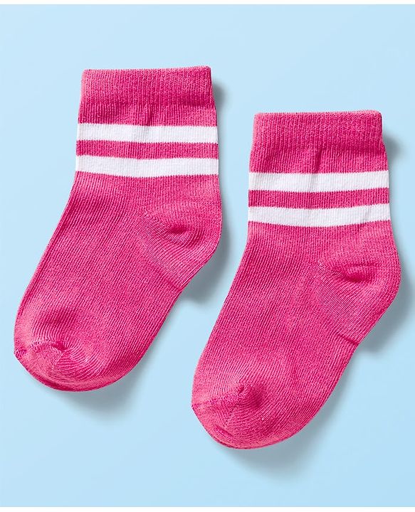 Cute Walk by Babyhug Ankle Length Anti-Bacterial Striped Socks with Star Design Pack of 5 - Multicolor