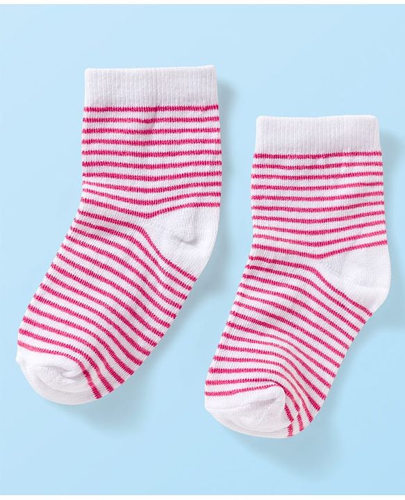 Cute Walk by Babyhug Ankle Length Anti-Bacterial Striped Socks with Star Design Pack of 5 - Multicolor