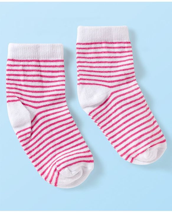 Cute Walk by Babyhug Ankle Length Anti-Bacterial Striped Socks with Star Design Pack of 5 - Multicolor