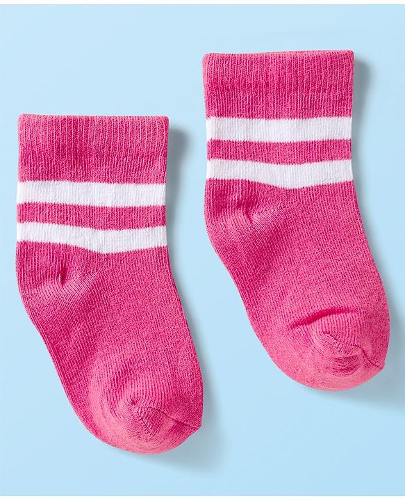 Cute Walk by Babyhug Ankle Length Anti-Bacterial Striped Socks with Star Design Pack of 5 - Multicolor