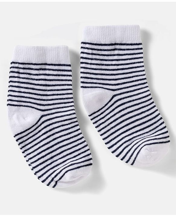 Cute Walk by Babyhug Ankle Length Anti-Bacterial Striped Socks with Star Design Pack of 5 - Multicolor