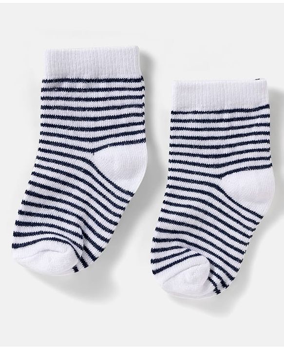 Cute Walk by Babyhug Ankle Length Anti-Bacterial Striped Socks with Star Design Pack of 5 - Multicolor