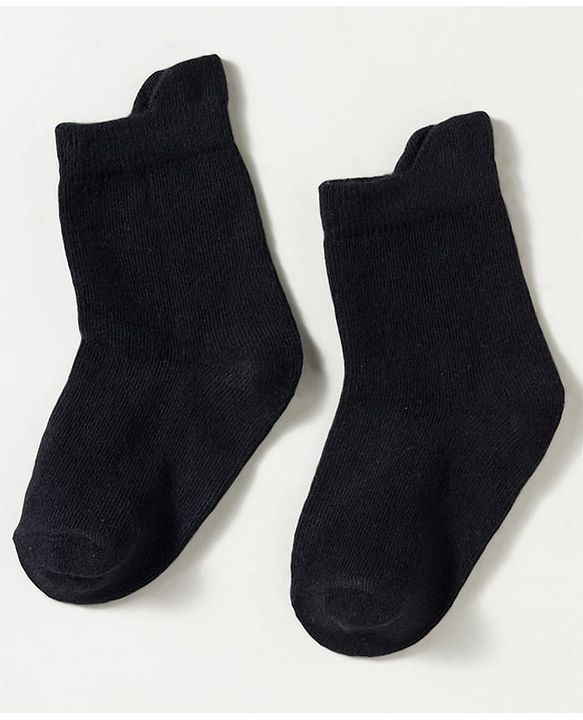 Cute Walk by Babyhug Non Terry Knit Ankle Length Anti Bacterial Solid Socks Pack of 3 - Black