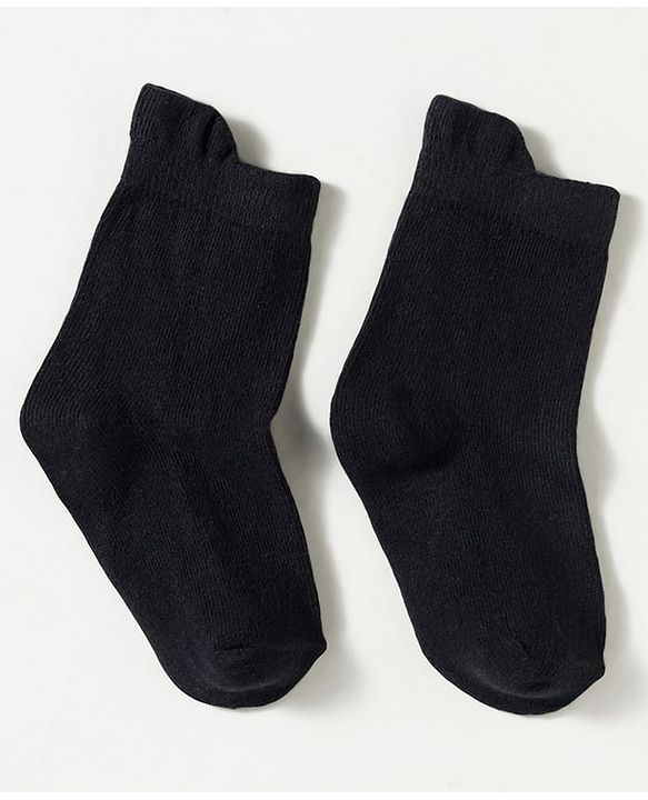 Cute Walk by Babyhug Non Terry Knit Ankle Length Anti Bacterial Solid Socks Pack of 3 - Black