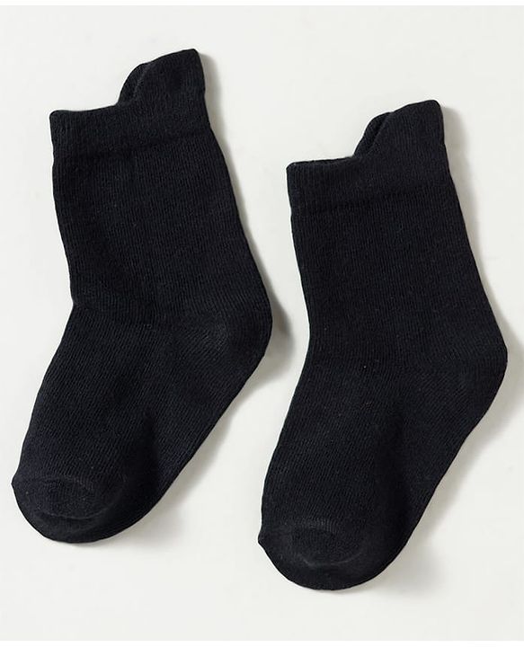 Cute Walk by Babyhug Non Terry Knit Ankle Length Anti Bacterial Solid Socks Pack of 3 - Black