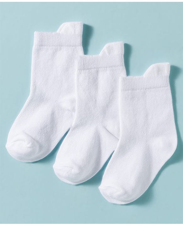 Cute Walk by Babyhug Non Terry Knit Ankle Length Anti Bacterial Solid Socks Pack of 3 - Black