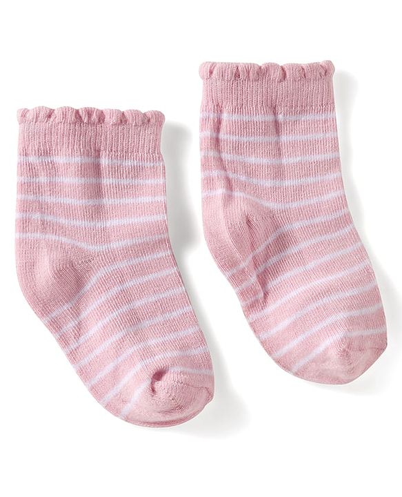 Cute Walk by Babyhug Ankle Length Anti-Bacterial Striped Socks with Polka Dot & Star Design Pack of 5 - Multicolor