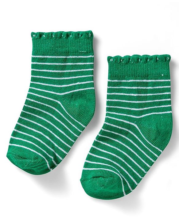 Cute Walk by Babyhug Ankle Length Anti-Bacterial Striped Socks with Polka Dot & Star Design Pack of 5 - Multicolor