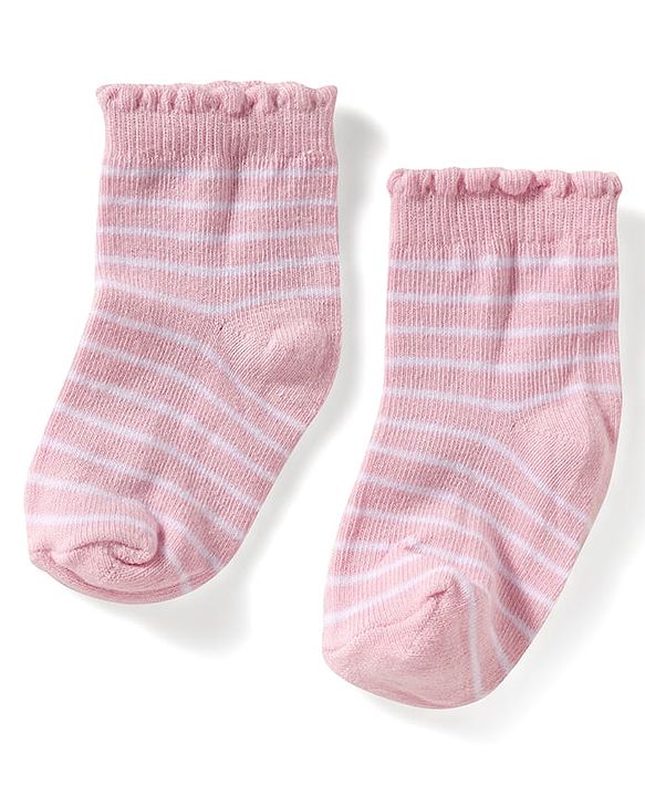 Cute Walk by Babyhug Ankle Length Anti-Bacterial Striped Socks with Polka Dot & Star Design Pack of 5 - Multicolor