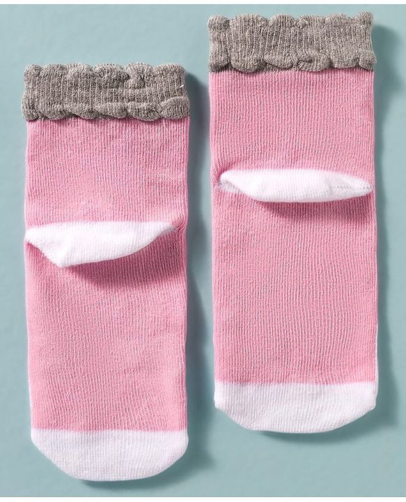 Cute Walk by Babyhug Ankle Length Anti Bacterial Socks With Animal Deign Pack of 3 - Multicolour