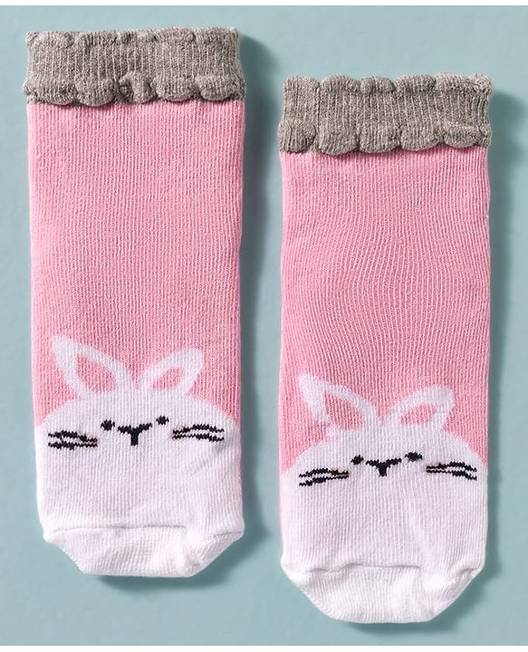 Cute Walk by Babyhug Ankle Length Anti Bacterial Socks With Animal Deign Pack of 3 - Multicolour