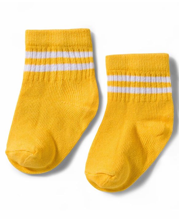 Cute Walk by Babyhug Non Terry Knit Ankle Length Anti Bacterial Socks With Stripes Design Pack of 5 - Multicolour