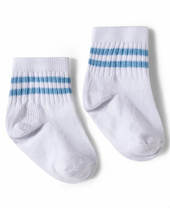 Cute Walk by Babyhug Non Terry Knit Ankle Length Anti Bacterial Socks With Stripes Design Pack of 5 - Multicolour