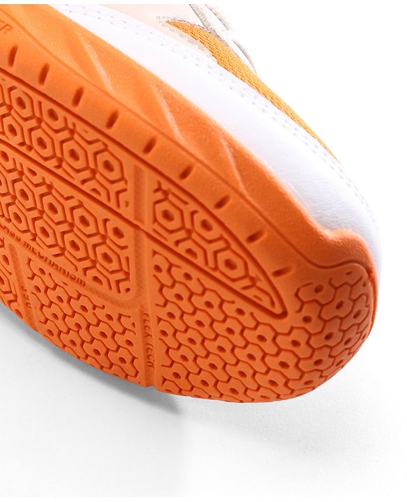 Pine Active Lace Up Solid Badminton Shoes - Orange & White