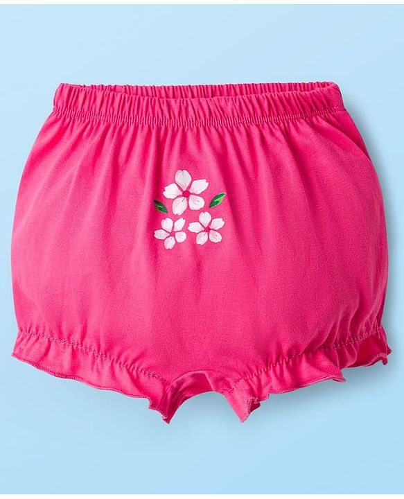 Babyhug Single Jersey Knit Bloomers With Floral & Polka Dot Print Pack of 3 - Multicolor