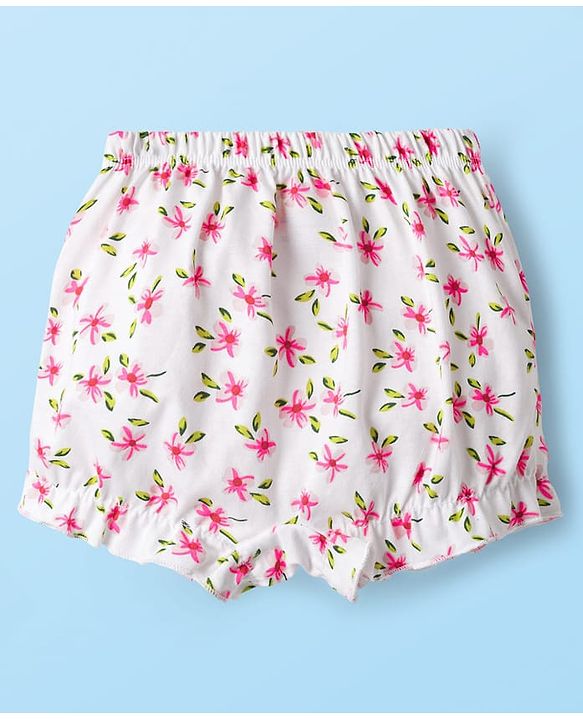 Babyhug Single Jersey Knit Bloomers With Floral & Polka Dot Print Pack of 3 - Multicolor