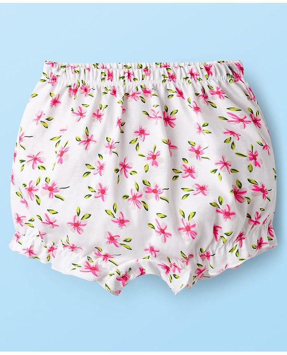 Babyhug Single Jersey Knit Bloomers With Floral & Polka Dot Print Pack of 3 - Multicolor