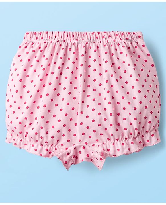 Babyhug Single Jersey Knit Bloomers With Floral & Polka Dot Print Pack of 3 - Multicolor