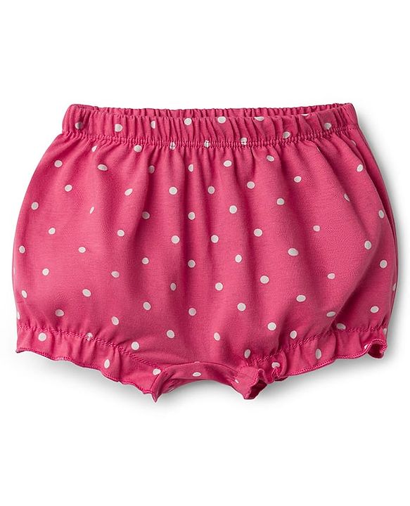 Babyhug 100% Cotton Single Jersey Knit Bloomers Pack Of 3 - Yellow White & Pink