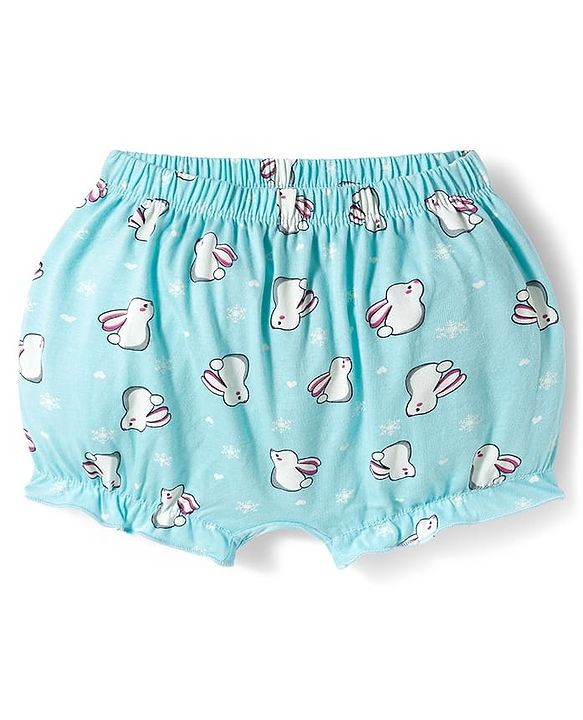 Babyhug 100% Cotton Knit Bloomers With Bunny & Deer Print Pack of 3 - Multicolor